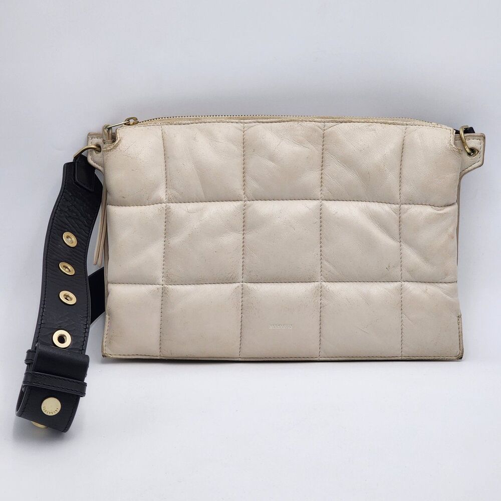 AllSaints Sheringham Quilted Leather White Shoulder Bag